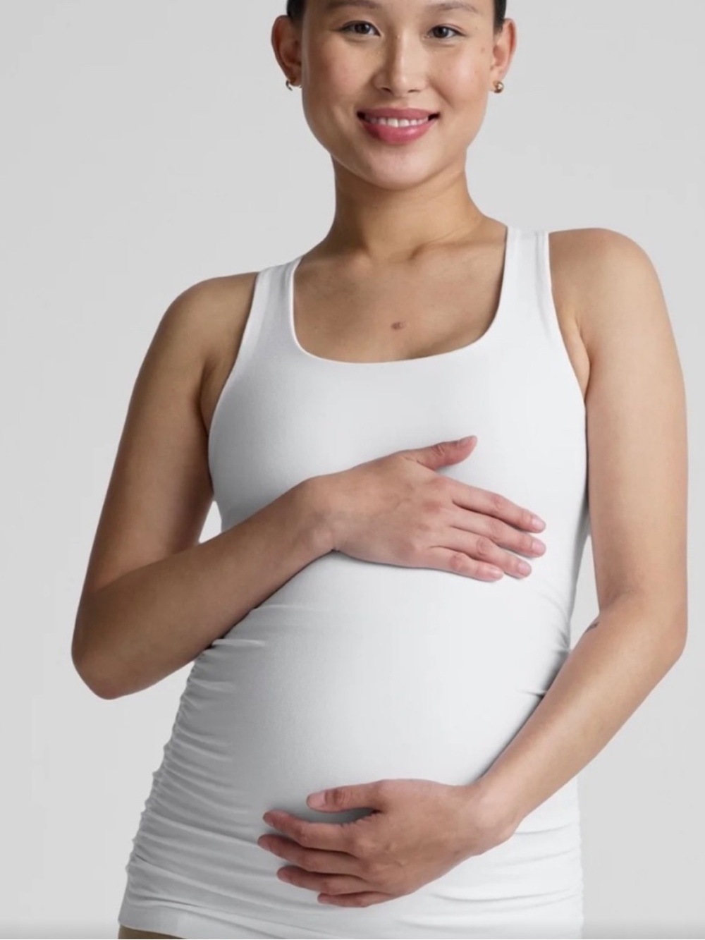 Beyond Yoga Spacedye Bases Covered Maternity Tank in white